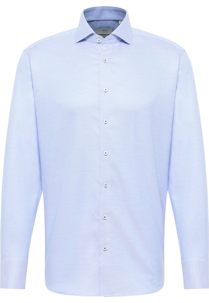 Eterna Modern Fit Structured Twill Modern Fit Kent Collar Dress Shirt: Light Blue