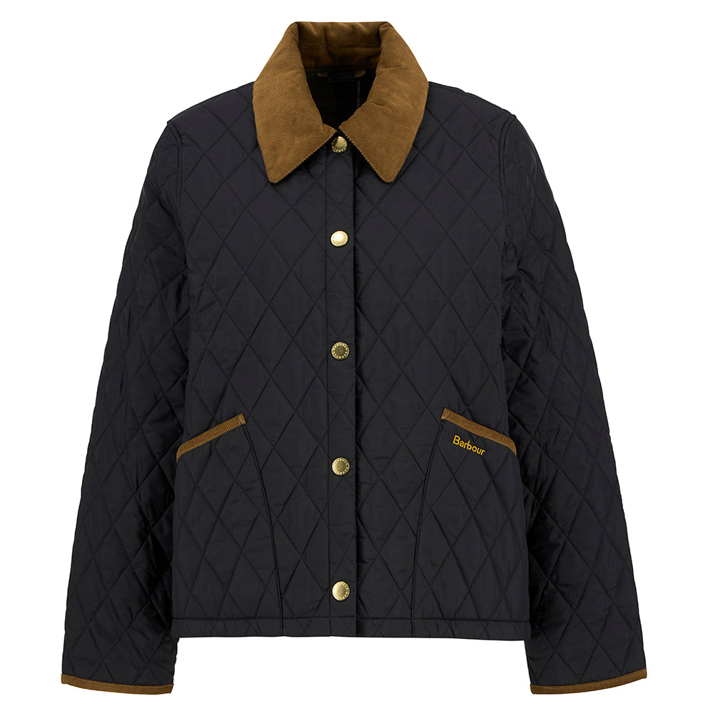 Barbour Icons Cropped Liddesdale Quilted Jacket: Black/Classic
