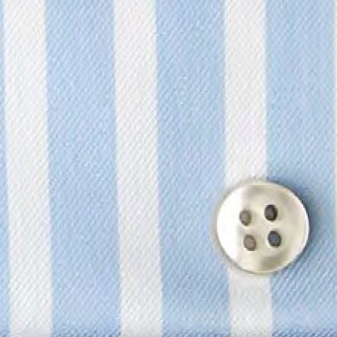 Eterna Modern Fit Stripe Twill Kent Collar Dress Shirt: Light Blue