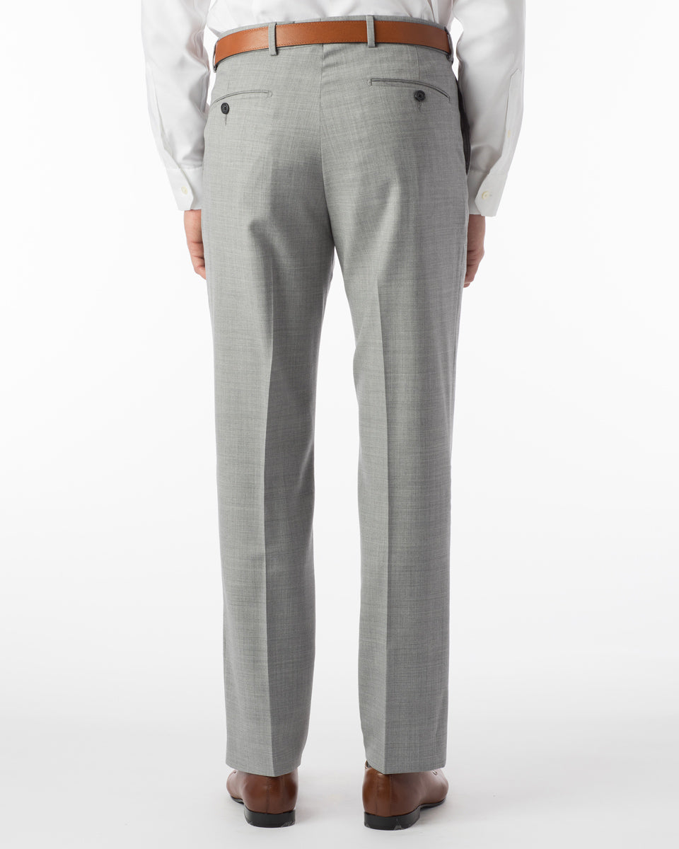 Ballin Comfort-"eze" Super 120's 4 Harness Serge Dress Pant: Light Grey