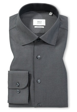 Eterna Royal Twill Modern Fit Kent Collar: Black