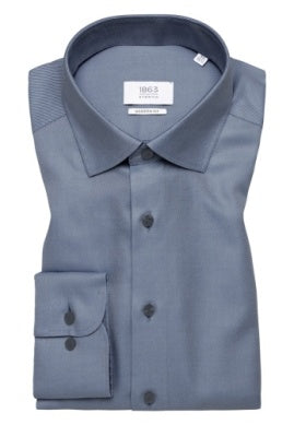 Eterna Royal Twill Modern Fit Kent Collar: Dark Blue