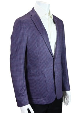 Paul Betenly Modern Soft Sport Coat: Purple/Blue Check