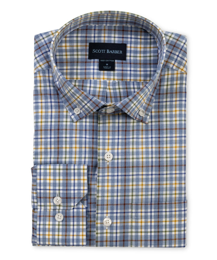 Scott Barber Organic Cotton Melange Plaid: Blue