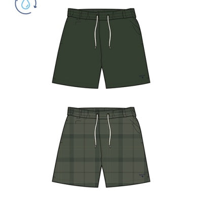 Barbour Water Reactive Tartan Swim Short: Olive