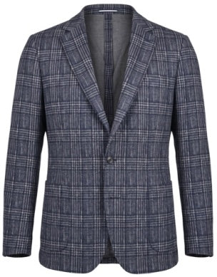 Paul Betenly Modern Soft Sport Coat: Blue/White Plaid