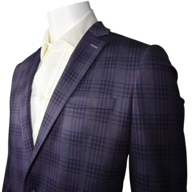 Paul Betenly Modern Soft Sport Coat: Purple/Blue Plaid