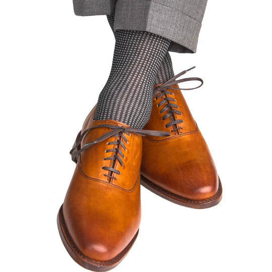 Dapper Classics Black and Ash Grenadine Cotton Sock