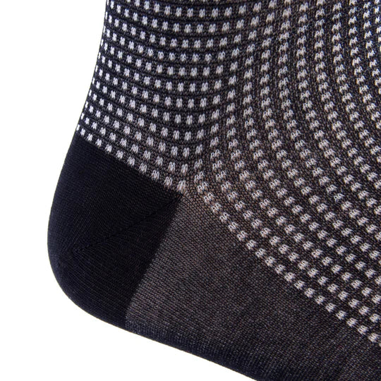 Dapper Classics Black and Ash Grenadine Cotton Sock
