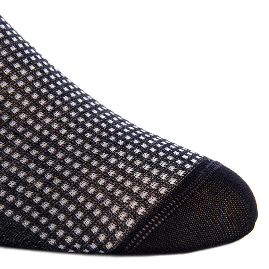 Dapper Classics Black and Ash Grenadine Cotton Sock