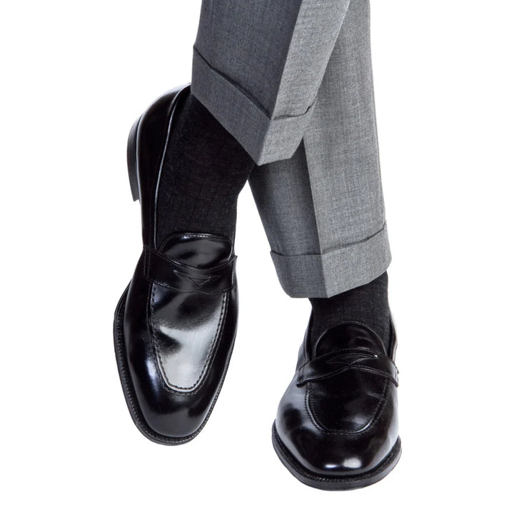 Dapper Classics Charcoal Solid Ribbed Sock