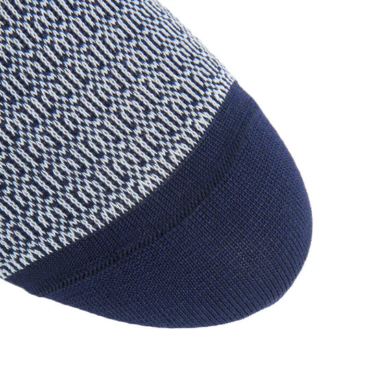 Dapper Classics Classic Navy with Ash Chain Link Mid Calf Cotton Sock