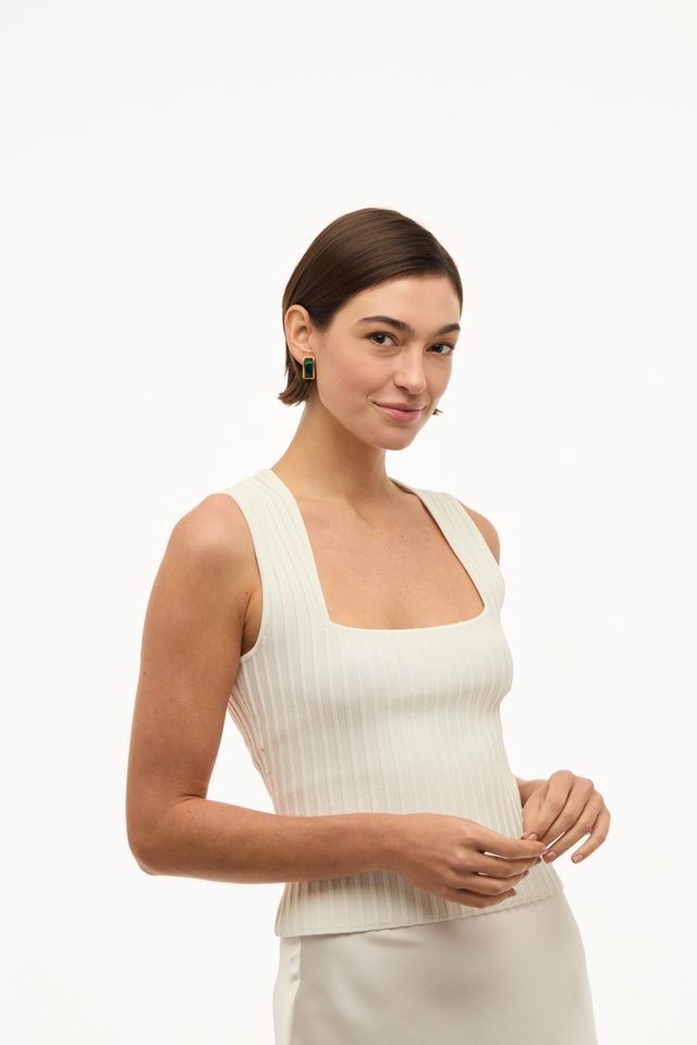 Brackish Rectangle Stud Earring: Olivia