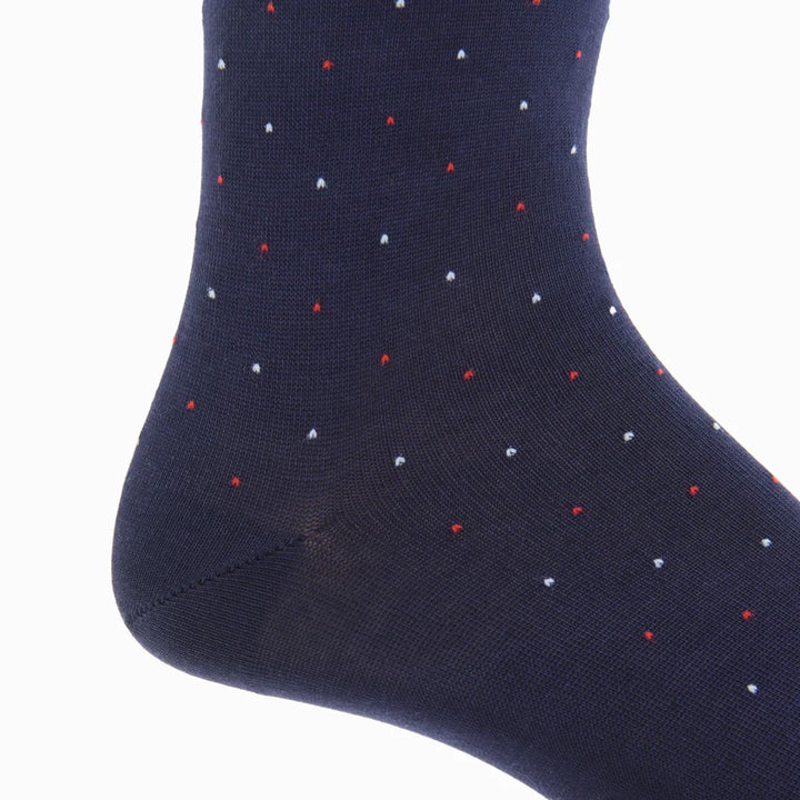 Dapper Classics Navy With American Flag and Pin Dots socks