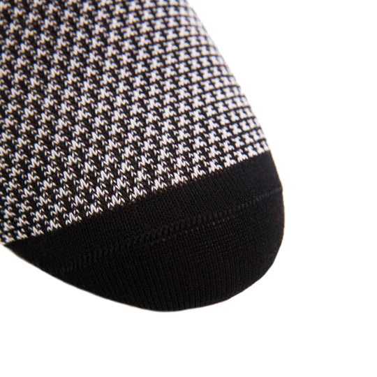 Dapper Classics Black and Ash Birdseye Mid Calf Cotton Sock