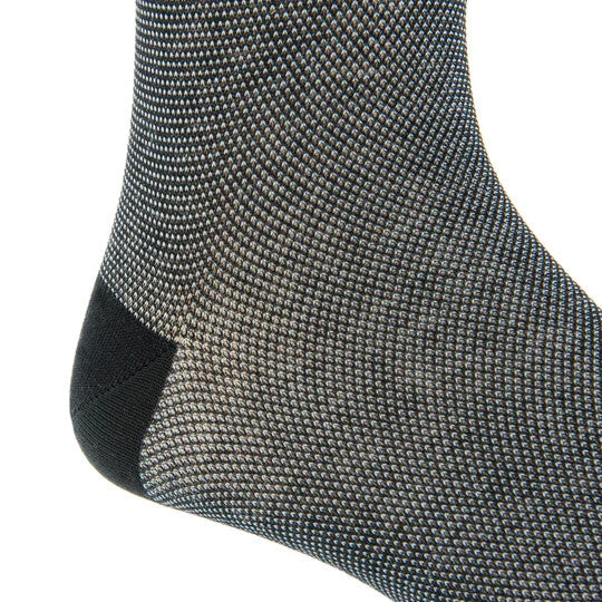 Dapper Classics Black and Ash Nailhead Cotton Sock