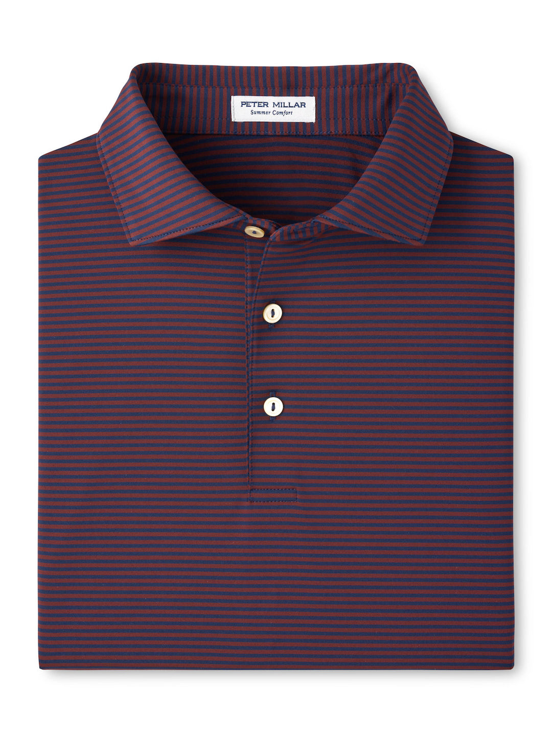 Peter Millar Hales Performance Jersey Polo: Navy/Bordeaux