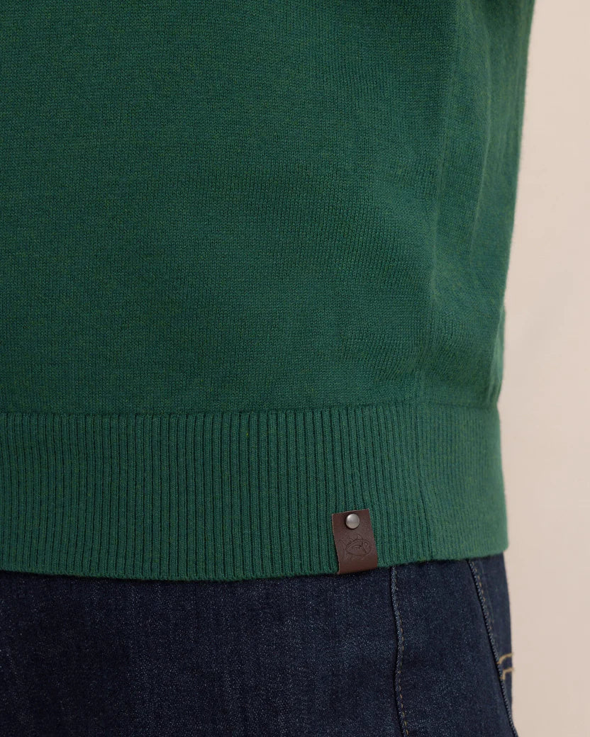 Southern Tide Whitehaven Heather Quarter Zip Sweater: Heather Salt Meadow