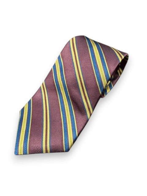 R Hanauer Wine Delta Stripes Necktie