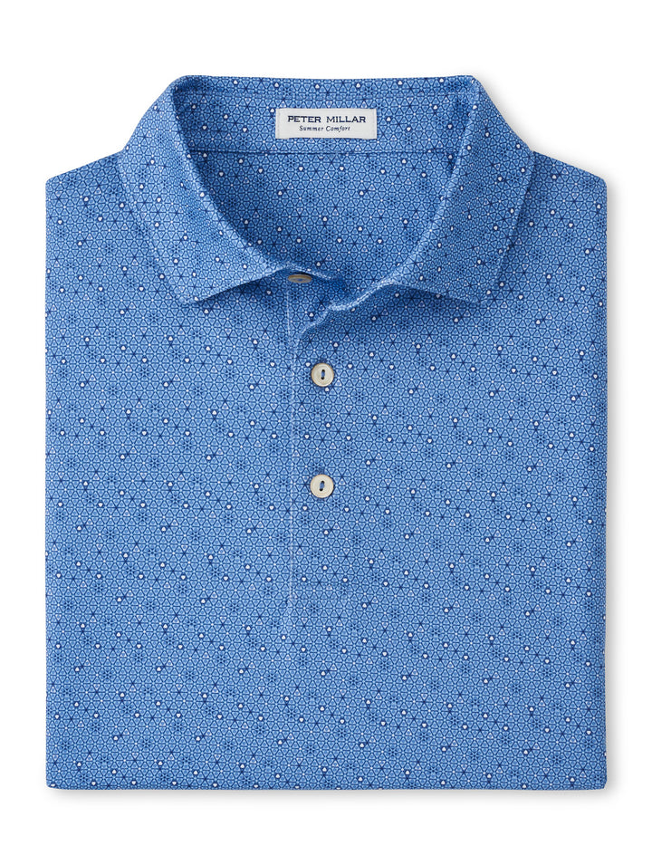 Peter Millar Costanzo Geo Performance Jersey Polo: Evening Tide