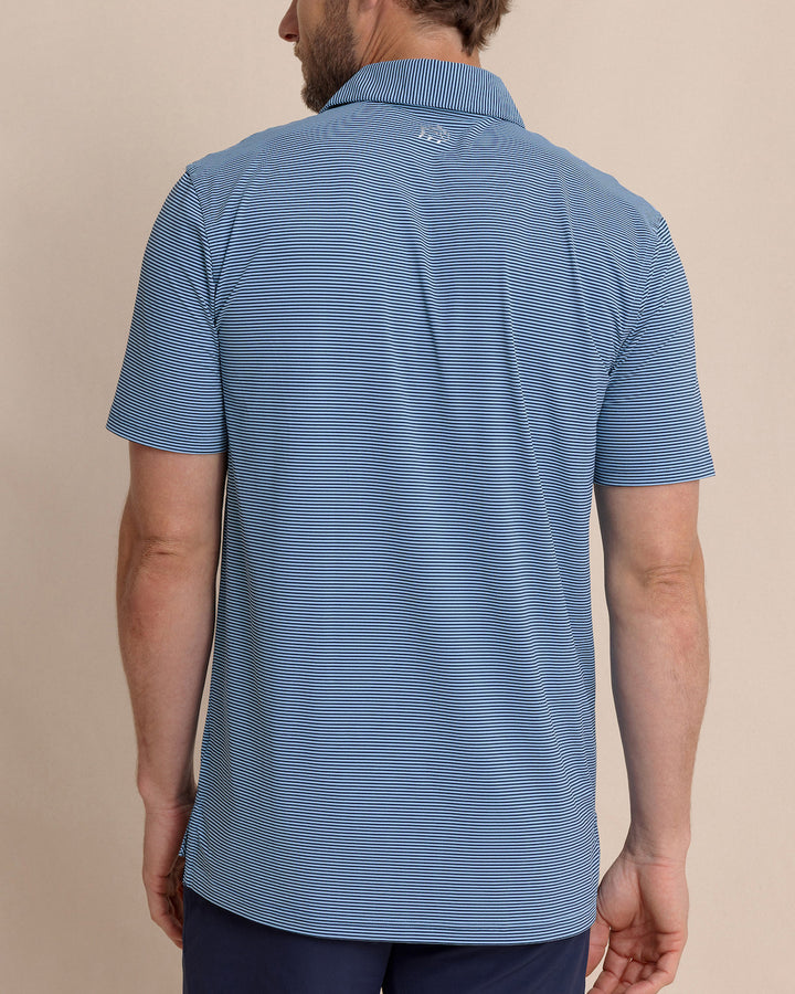 Southern Tide brrr°-eeze Meadowbrook Stripe Polo: Ocean Channel