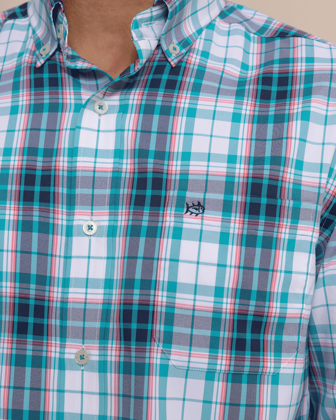 Southern Tide Intercoastal Willowbrook Plaid Sportshirt: Spruce Shade