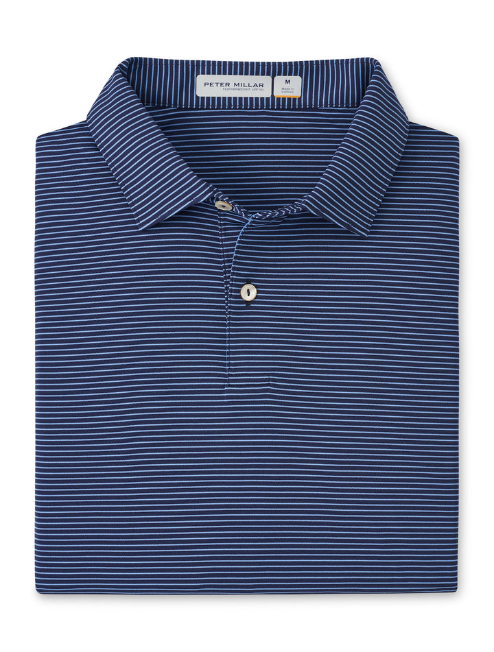 Peter Millar Featherweight Stripe Performance Polo: Navy