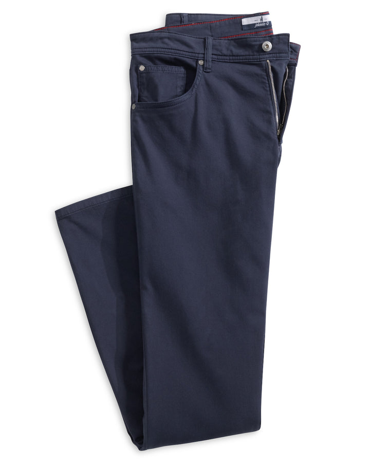 Johnnie-O Carmel Sateen 5-Pocket Pant: Dark Navy