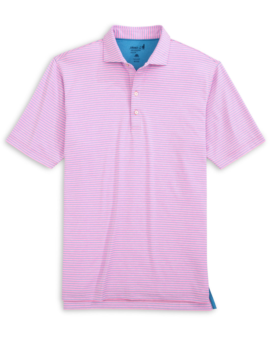 Johnnie-O Performance Jersey Polo - Michael Stripe: Porto Pink