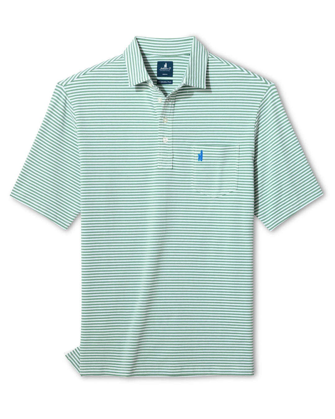 Johnnie-O Jacks Stripe Polo: Okra