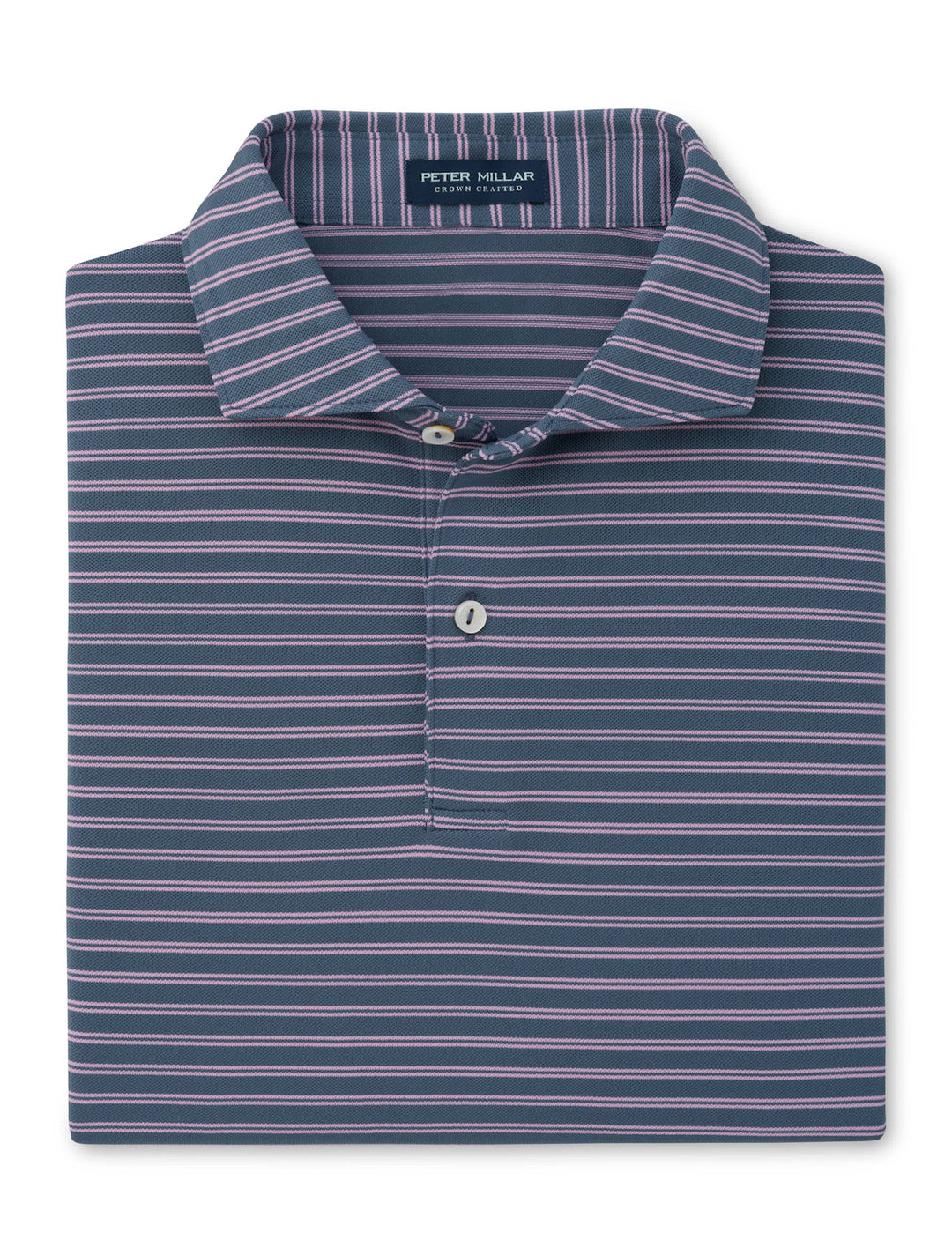 Peter Millar Crown Crafted Beam Performance Mesh Polo: Cadet