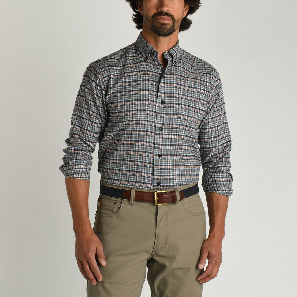 Duck Head Blanton Plaid Shirt - Stormy Blue